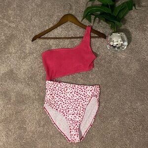 Dalmatian Cut-Out One Shoulder One Piece Swimsuit